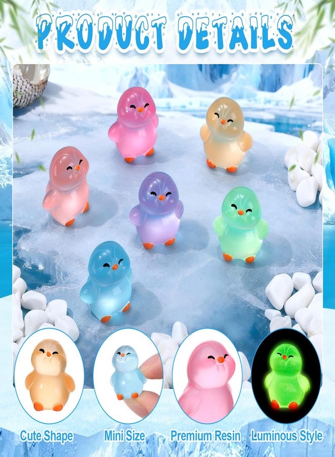 GGSTDDUP 30 Pcs Mini Penguin Figurines Luminous Mini Resin Animals 6 Colors Tiny Resin Penguins Miniature Figurines for Garden Dollhouse Aquarium Landscape Tabletop Yard Lawn Patio Potted Decor - Image 3
